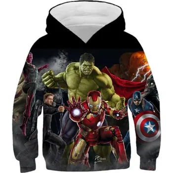 Dámské tričko Marvel a DC Stylová mikina s kapucí a potiskem "Avengers" Barva: LM2023WF458 černá, Velikost: 130