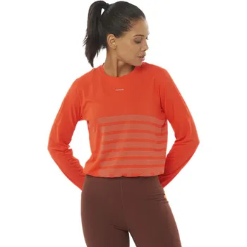 Dámské tričko Salomon Sense Aero LS Tee GFX W LC2267700 - cherry tomato/rainy day L