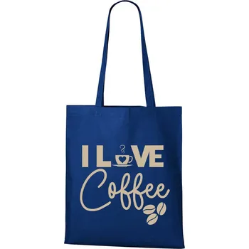 Nákupní taška DOBRÝ TRIKO Bavlněná taška s potiskem I love coffee Barva: Královsky modrá