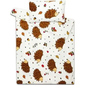 Povlečení SVITAP sleepwell Dětské povlečení do postýlky mikroflanel JEŽEK - 40x60 cm + 135x90cm bílá 2dílné 40 x 60, 135 x 90 cm zipový uzávěr