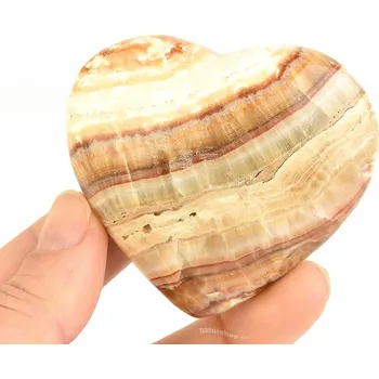 Přírodní kámen Srdce aragonit pruhovaný z Pákistánu 119g