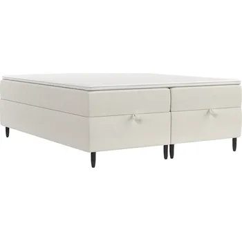 Postel Maison de Rêve Bílá čalouněná postel boxspring KANAI 160 x 200 cm