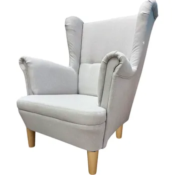 Křeslo Dětské křeslo ušák VISBY JUNIOR - masiv, látka, světle šedá Kupžidle