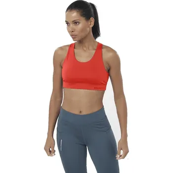 Podprsenka Salomon Cross Run Bra W LC2240400 - cherry tomato/deep black L