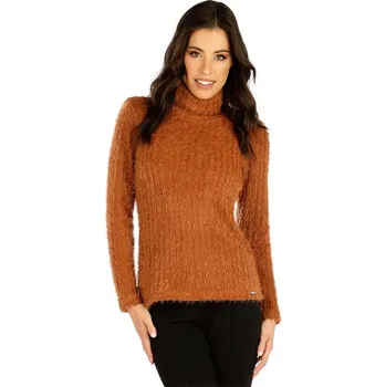 Dámský svetr Dámský pletený teplý rolák LITEX měděný M