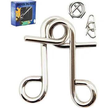 Hlavolam Hra mini hlavolam kovový různé druhy v krabičce