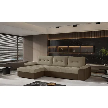 Sedací souprava Rozkládací rohová sedačka MAJA L béžová / hnědá