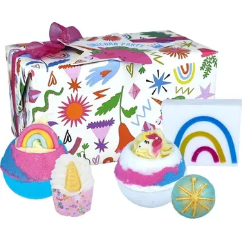 Kosmetická sada Bomb cosmetics Dárková sada koupelových balistiků a mýdla Unicorn Party 5 ks