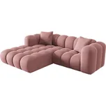 Windsor & Co Sametová rohová pohovka Halley 242 cm, levá