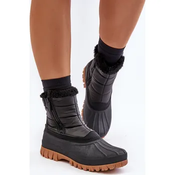 Dámská zimní obuv Dámské Sněhule Zateplené Kožešinou Na Zipu Lee Cooper LCJ-24-44-2866 Barva: Černá, Velikost: 38