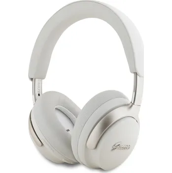 Sluchátka Guess PU Leather Script Logo ANC/ENC Bezdrátová Sluchátka Barva: Bílá