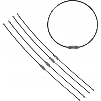 KLÍČENSKÝ PŘÍVĚŠEK PŘÍVĚSEK NA KLÍČE , ČERNÝ - 200 mm, 5 KUSŮ