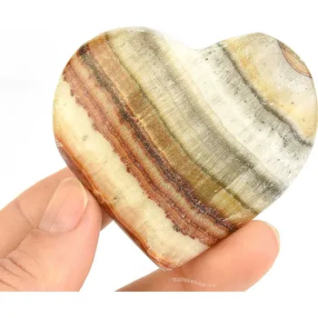 Přírodní kámen Srdce aragonit pruhovaný z Pákistánu 93g