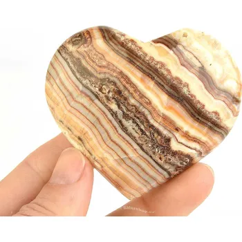 Přírodní kámen Srdce aragonit pruhovaný z Pákistánu 128g