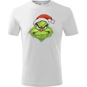 MALFINI Vánoční tričko Basic, bílé, Grinch Velikost: 5XL