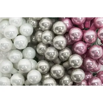 DEKORACE - Baňky skleněné,MIX 3 barev, sada 144 ks