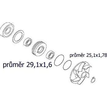 Chlazení pro motocykl Originál díl O kroužek 25,12x1,78