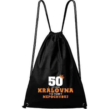 Městský batoh DOBRÝ TRIKO Bavlněný batoh 50 let jsem královna Barva: Černá