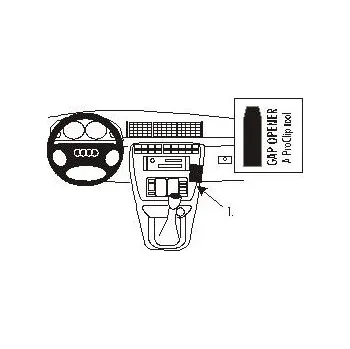 Brodit ProClip montážní konzole na palubní desku pro Audi S4 Avant 00-01, 852798