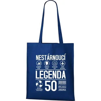 Nákupní taška DOBRÝ TRIKO Bavlněná taška s potiskem Nestárnoucí legenda 50 let Barva: Královsky modrá