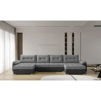 Sedací souprava Rozkládací rohová sedačka MAJA U světle šedá / šedá