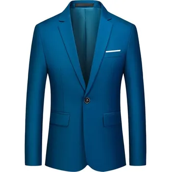 Pánské sako Společenské pánské sako na knoflík Barva: Modrá, Velikost: M