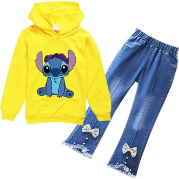 Chlapecký svetr Lilo & Stitch Dívčí souprava - mikina + kalhoty "Lilo & Stitch" Barva: žlutá mikina + kalhoty, Velikost: 110/3-4 roky