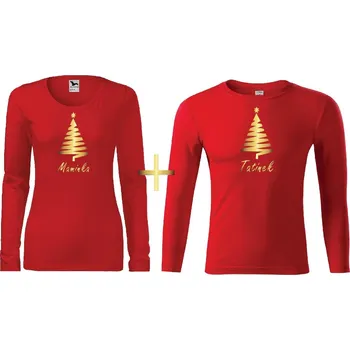 Dámské tričko Protrek VÁNOČNÍ STROMEČEK Červená-07 XL