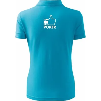 Poker palec - Polokošile dámská Pique Polo - M ( Světlý tyrkys )