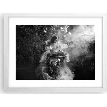 Obraz Obraz plakát v bílém rámu do obýváku 40x30 abstrakce foto na zeď