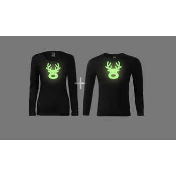 Dámské tričko SVÍTÍCÍ SOBÍK Trika s potiskem Barva (trika potisk): Černá-01, Velikost - pánská: S (13P), Velikost - dámská: S (13D)