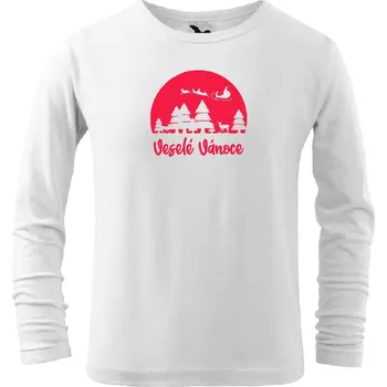 Chlapecké oblečení SANTA NAD LESEM Dětské triko s potiskem Barva (trika potisk): Bílá-00, Velikost - dětská: 110 cm / 4 roky