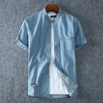 Pánská košile Džínová pánská košile Velikost: 4XL, Barva (Varianta): 1185 Light blue
