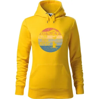 Dámské oblečení DOBRÝ TRIKO Dámská mikina s potiskem Eat sleep fish Velikost dámské mikiny: M, Barva: Žlutá