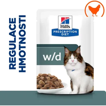 Pro kočku Hill’s Prescription Diet w/d Udržení hmotnosti kapsička pro kočky 12 x 85 g