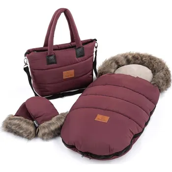 Fusak HappyBee Zimní set Trinity Bordó - fusak, rukavice, taška