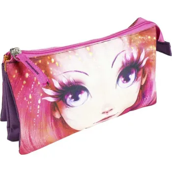 Penál Školní holčičí penál Nebulous na zip 3 kapsičky 23x13cm