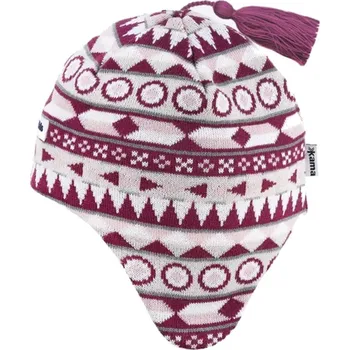 Čepice Kama Dětská pletená Merino čepice B98 purpurová S čepice