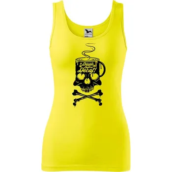 Dámské tričko DOBRÝ TRIKO Dámské tílko s potiskem Decaf Velikost: L, Barva: Citrónová