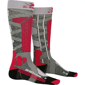 Dámské termo ponožky X-Bionic Ski Rider 4.0 W - XS-SSKRW19W-G233 - stone grey melange/pink 39/40