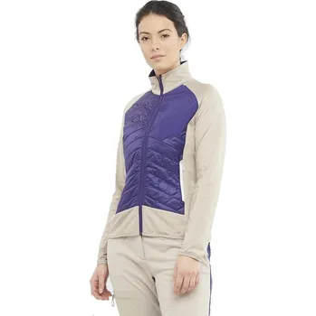 Dámská softshellová bunda Salomon MTN Hybrid Midlayer W LC1842700 - plaza taupe/astral aura S