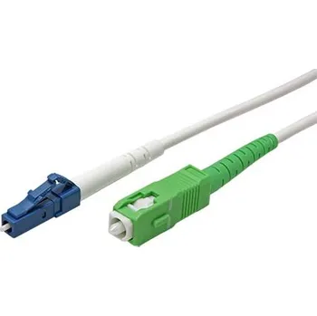 Síťový kabel goobay Optický patchkabel SC/APC-LC/UPC 9/125 (single mode), 3mm, simplex, LSOH, bílý, 0,5m (59607) - 21.92.8910