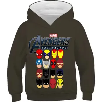 Marvel a DC Stylová mikina s kapucí a motivem "Avengers" Barva: Tmavě hnědá (LM2023WF463), Velikost: 100