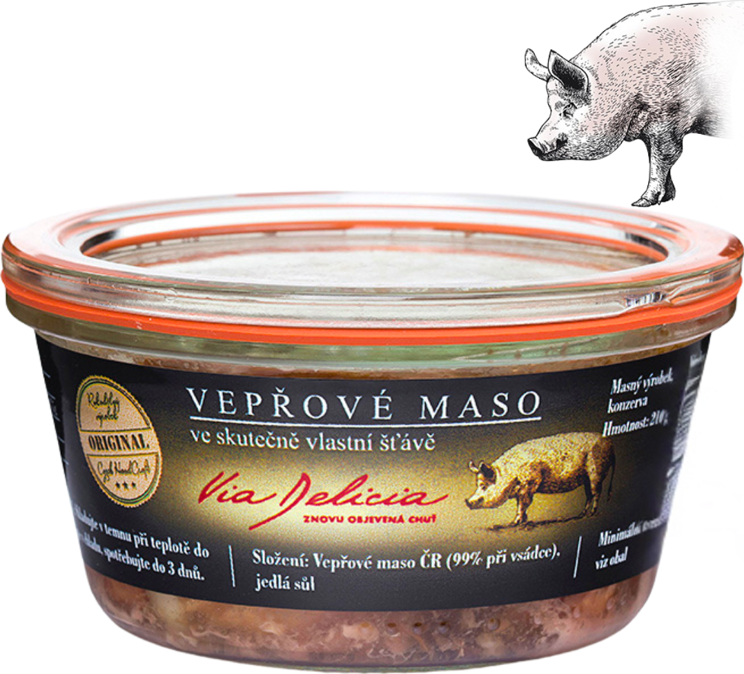 Vepřové maso ve skutečně vlastní šťávě 210 g | Via Delicia