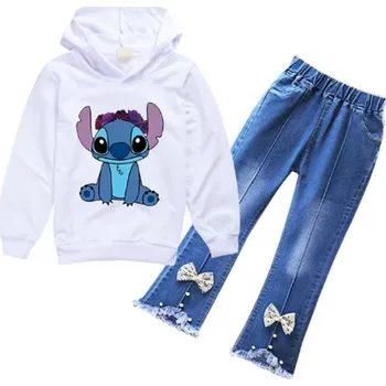 Chlapecký svetr Lilo & Stitch Dívčí souprava - mikina + kalhoty "Lilo & Stitch" Barva: bílá mikina + kalhoty, Velikost: 130/7-8 let