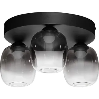 Kouřově šedé skleněné stropní LED světlo Nova Luce Kita 36 cm