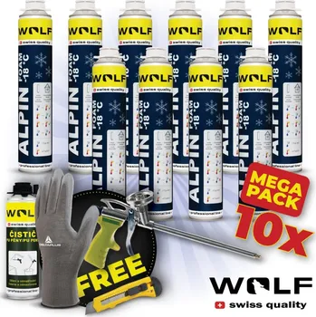 Montážní pěna Wolf swiss quality Montážní (PUR) pěna pistolová NÍZKOEXPANZNÍ - ZIMNÍ 10ks MEGA PACK 750ml 750 ml - 10 ks