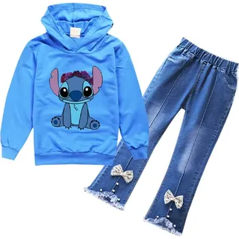Chlapecký svetr Lilo & Stitch Dívčí souprava - mikina + kalhoty "Lilo & Stitch" Barva: modrá mikina + kalhoty, Velikost: 110/3-4 roky