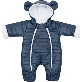 Kojenecká kombinéza New Baby Pumi zimní kojenecká kombinéza s kapucí a oušky modrá