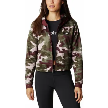 Dámská mikina Columbia Northern Canyon™ Hybrid Hoodie FZ W - tmavě zelená/fialová L sportovní mikina